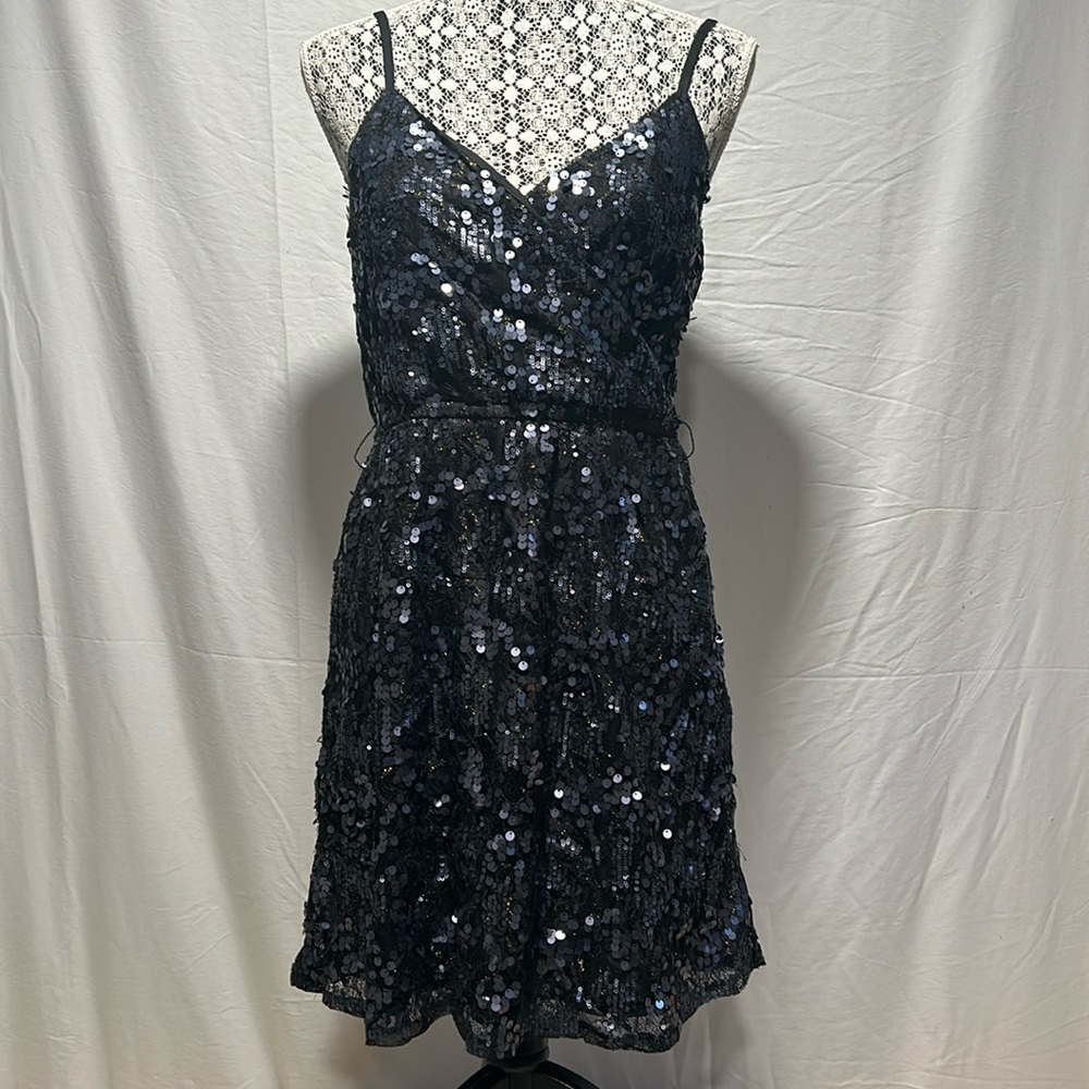 Express Black Sequin Dress Size Medium - Picture 1 of 9